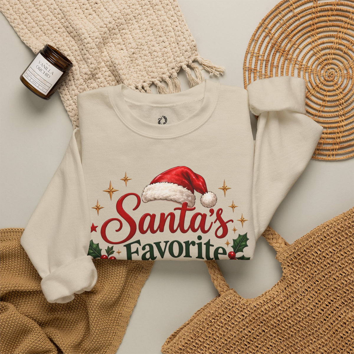 “Santa’s Favorite Mom” Crewneck Sweatshirt - MFA Christmas