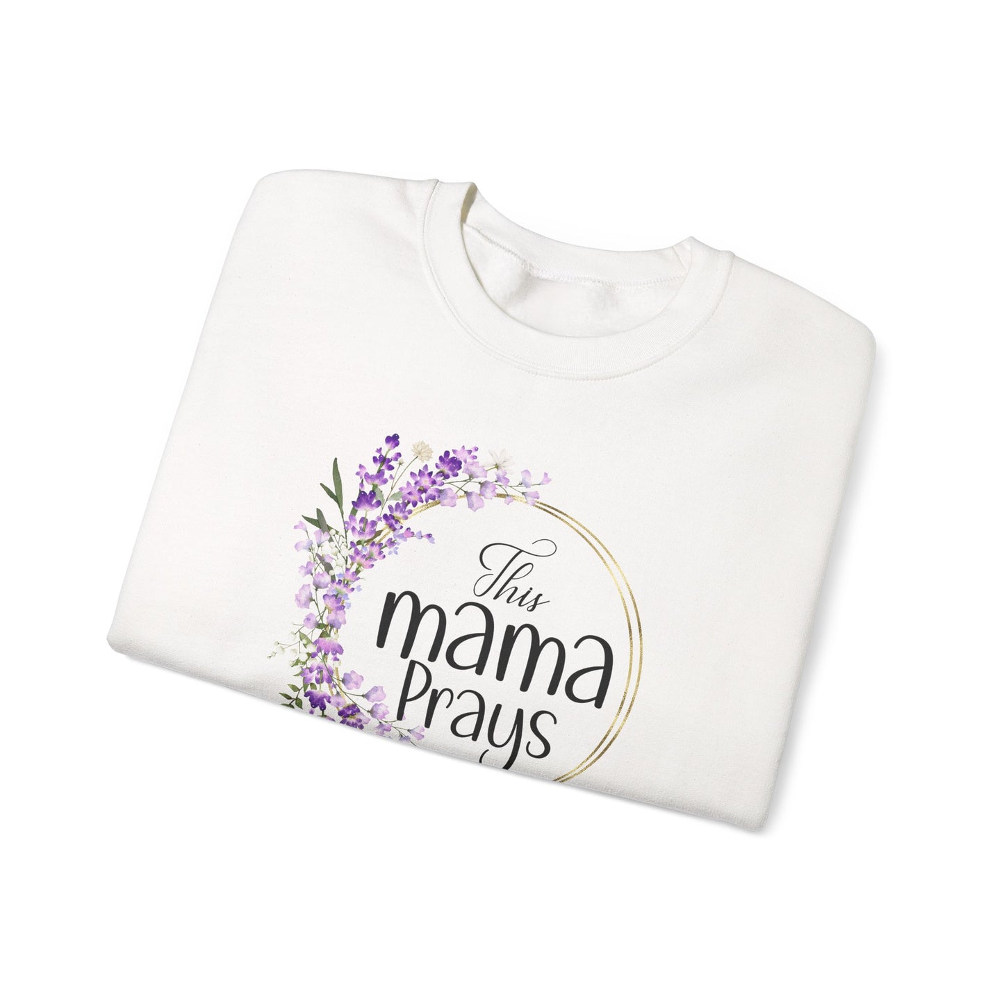 Mama Prays Crewneck Sweatshirt — Floral Lavender Top