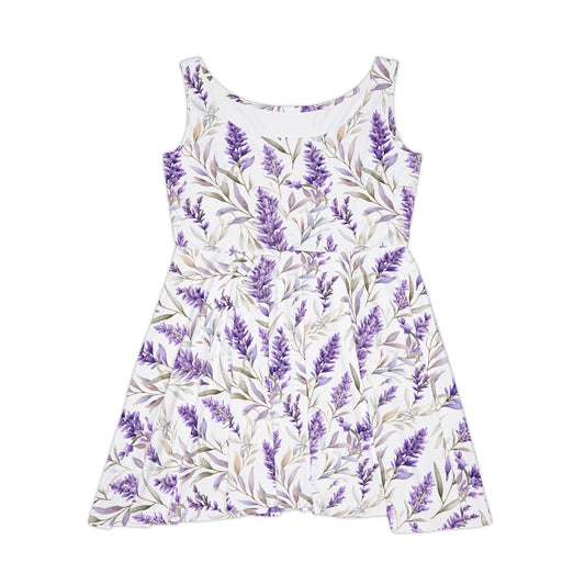 Lavender Botanical Skater Dress — Spring Lavender