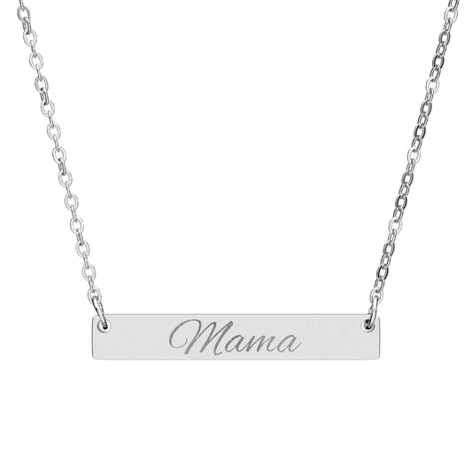 “Mama” Horizontal Bar Necklace (Engraving) - MFA Christmas