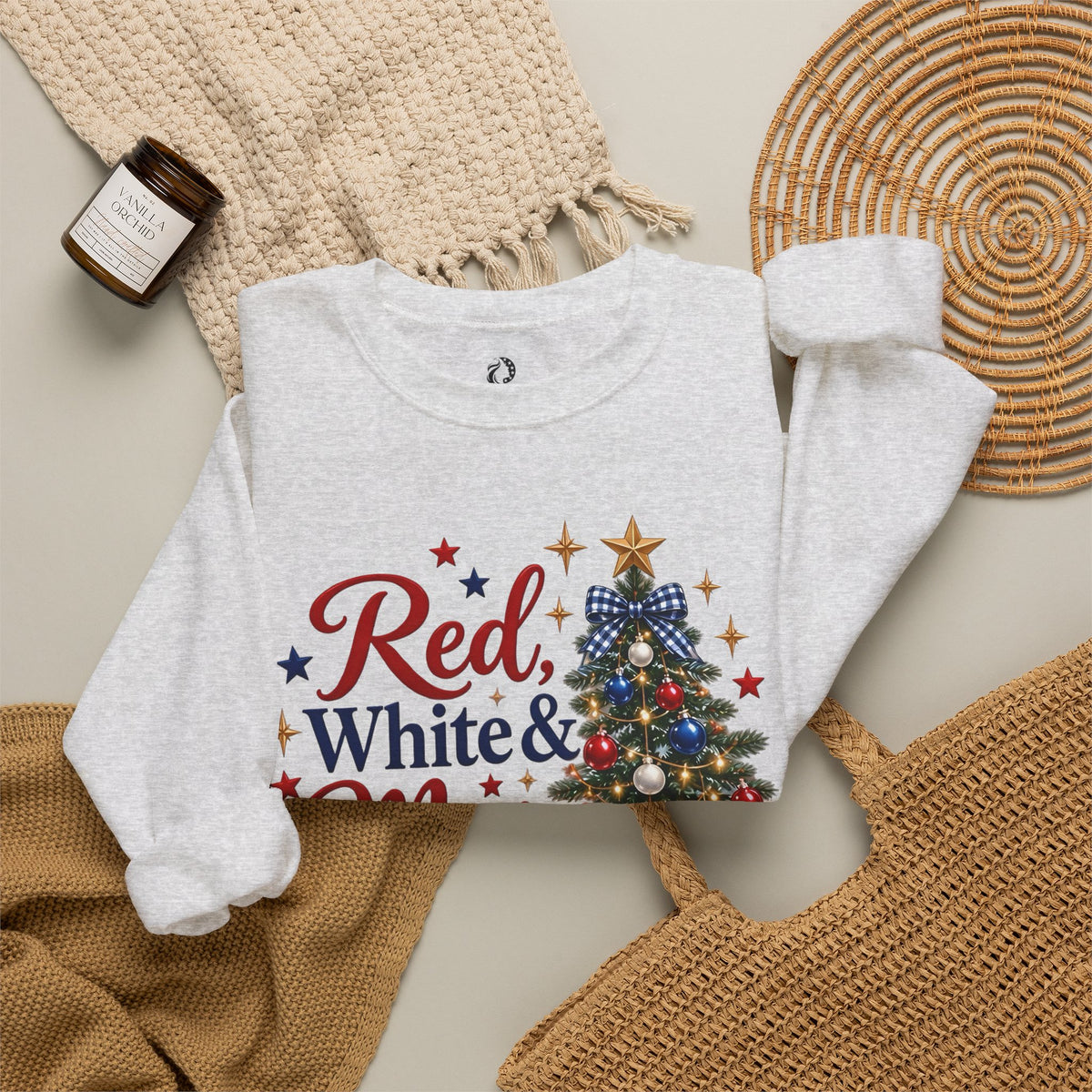 “Red, White & Merry” Crewneck Sweatshirt - MFA Christmas