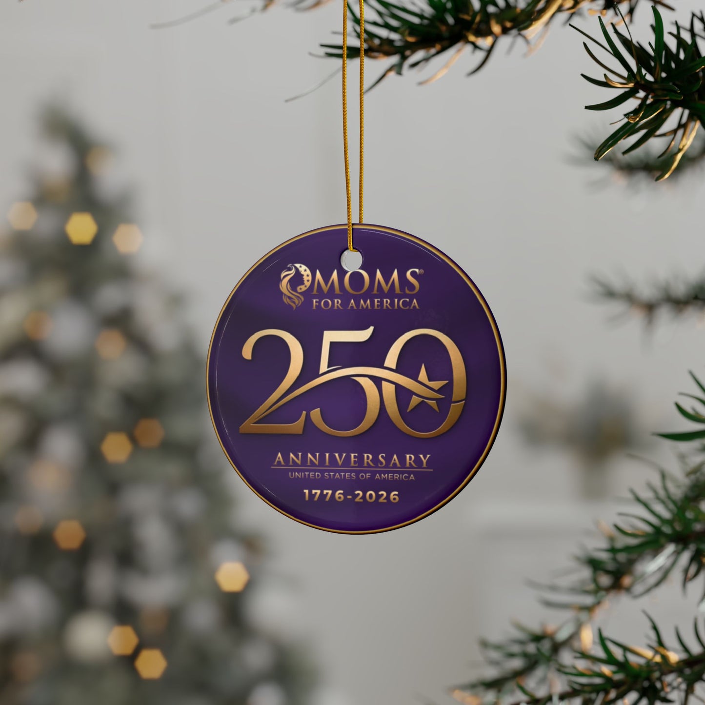 Moms for America 250th Anniversary Logo Ceramic Ornament — US 250