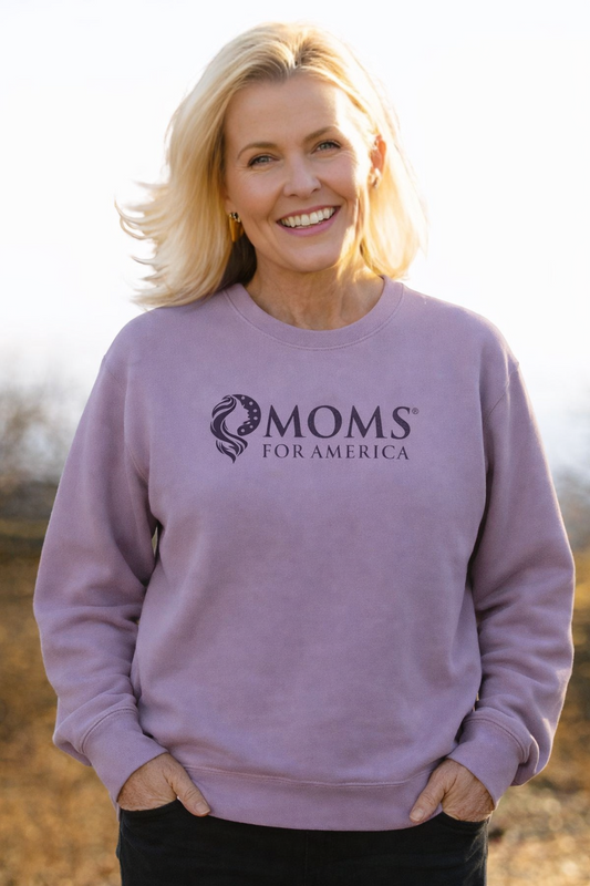 Moms for America Crewneck Sweatshirt — Patriotic Mom Logo Pullover