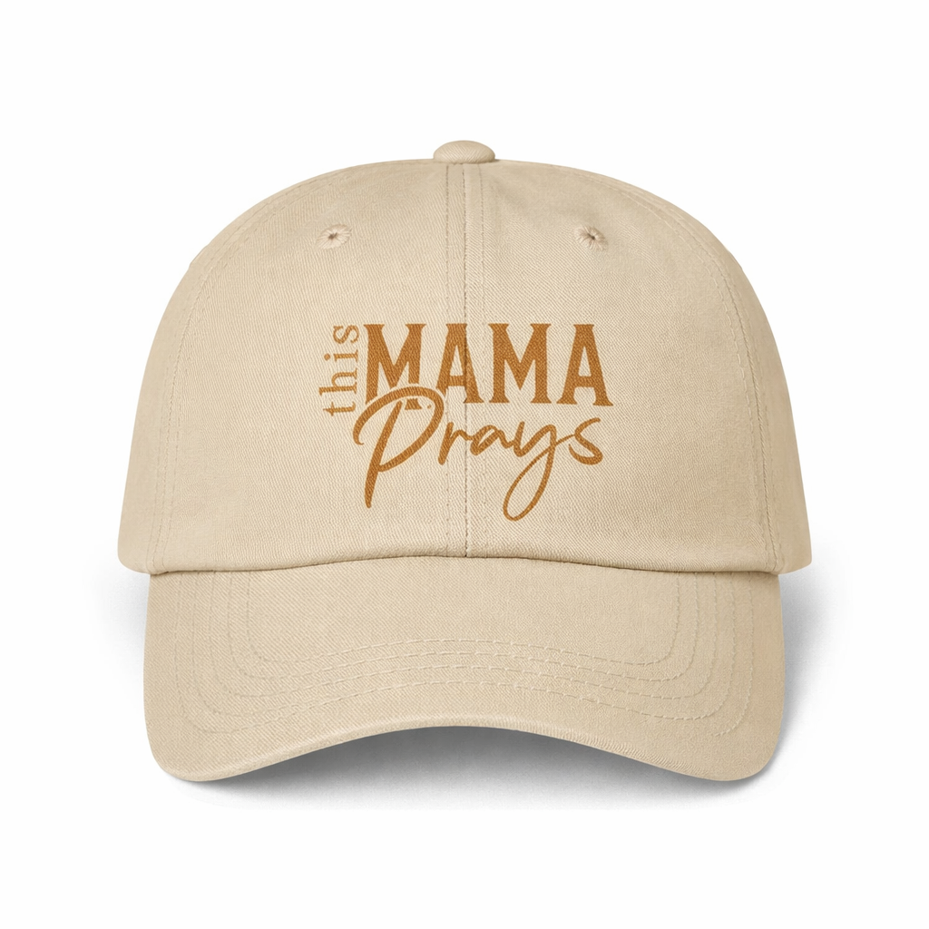 Mama Prays Women's Pigment-Dyed Cap with Fashion Undervisor (Embroidery)