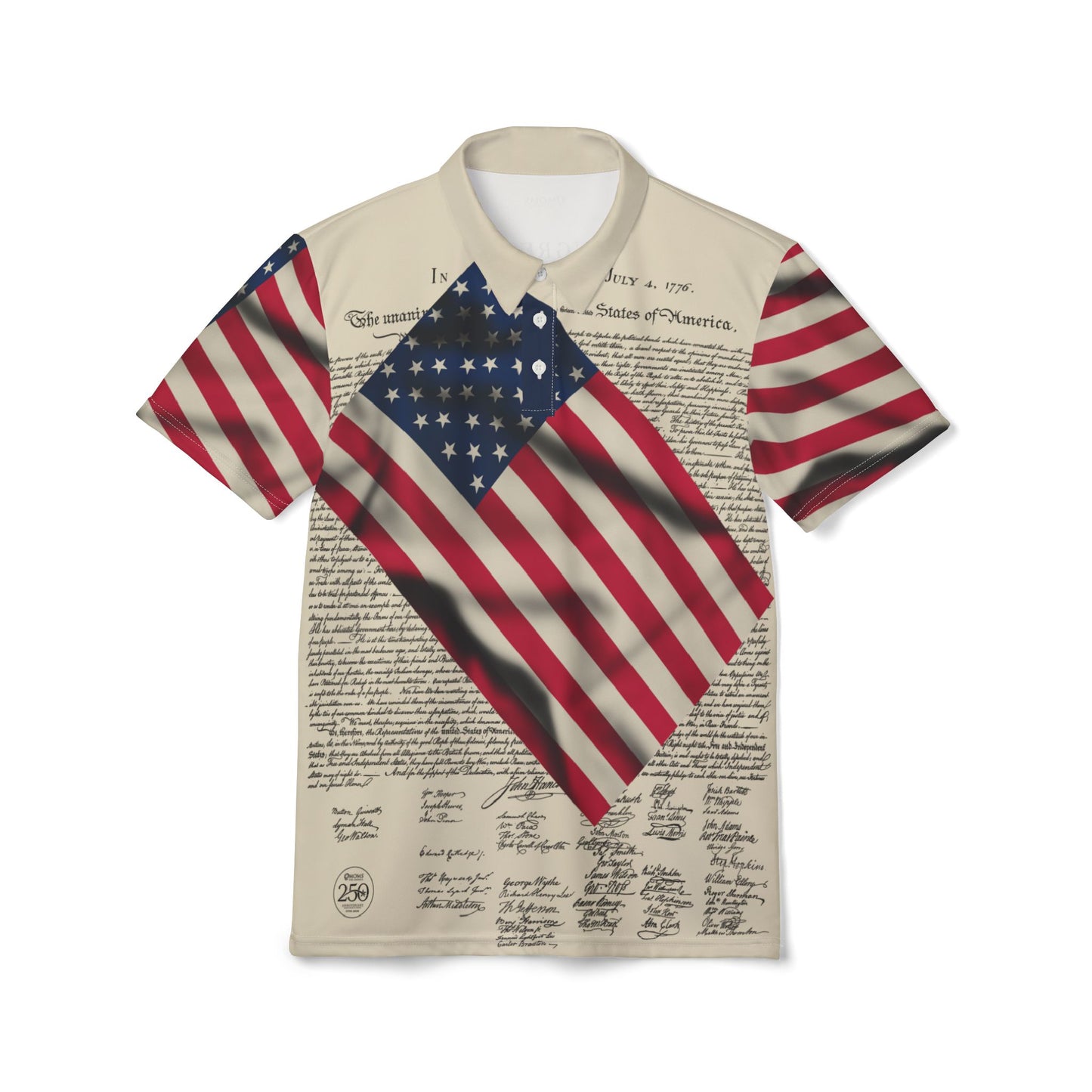 Declaration of Independence American Flag Polo Shirt - US 250