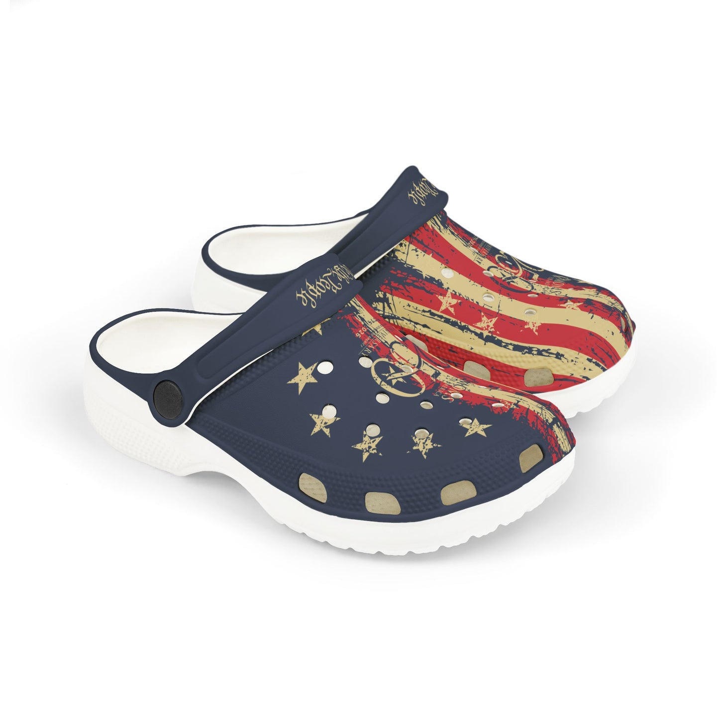 Kids American Flag EVA Foam Clogs – 'We the People' Patriotic Slip-Ons