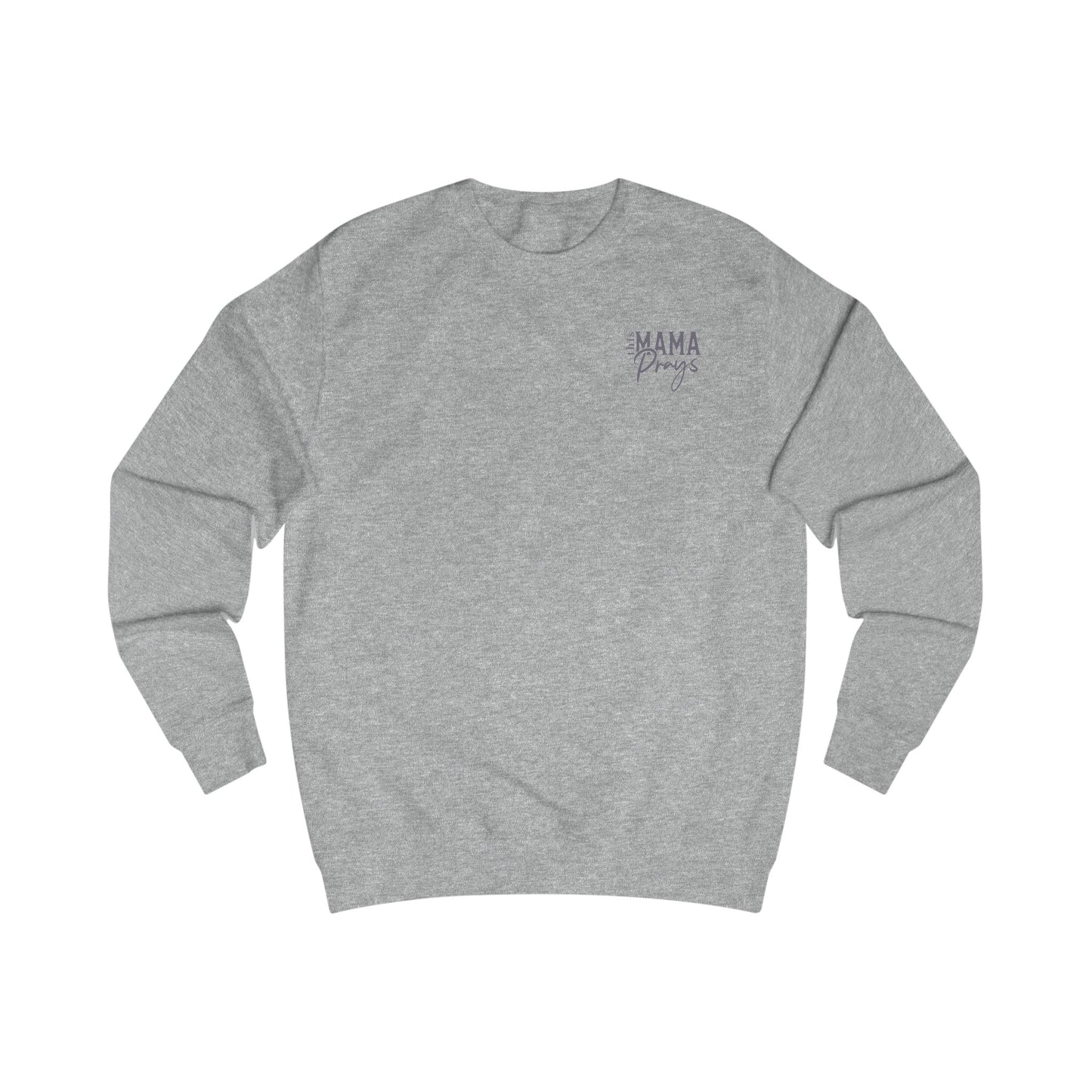"This Mama Prays" Crewneck Sweatshirt — Neutral tone-on-tone print