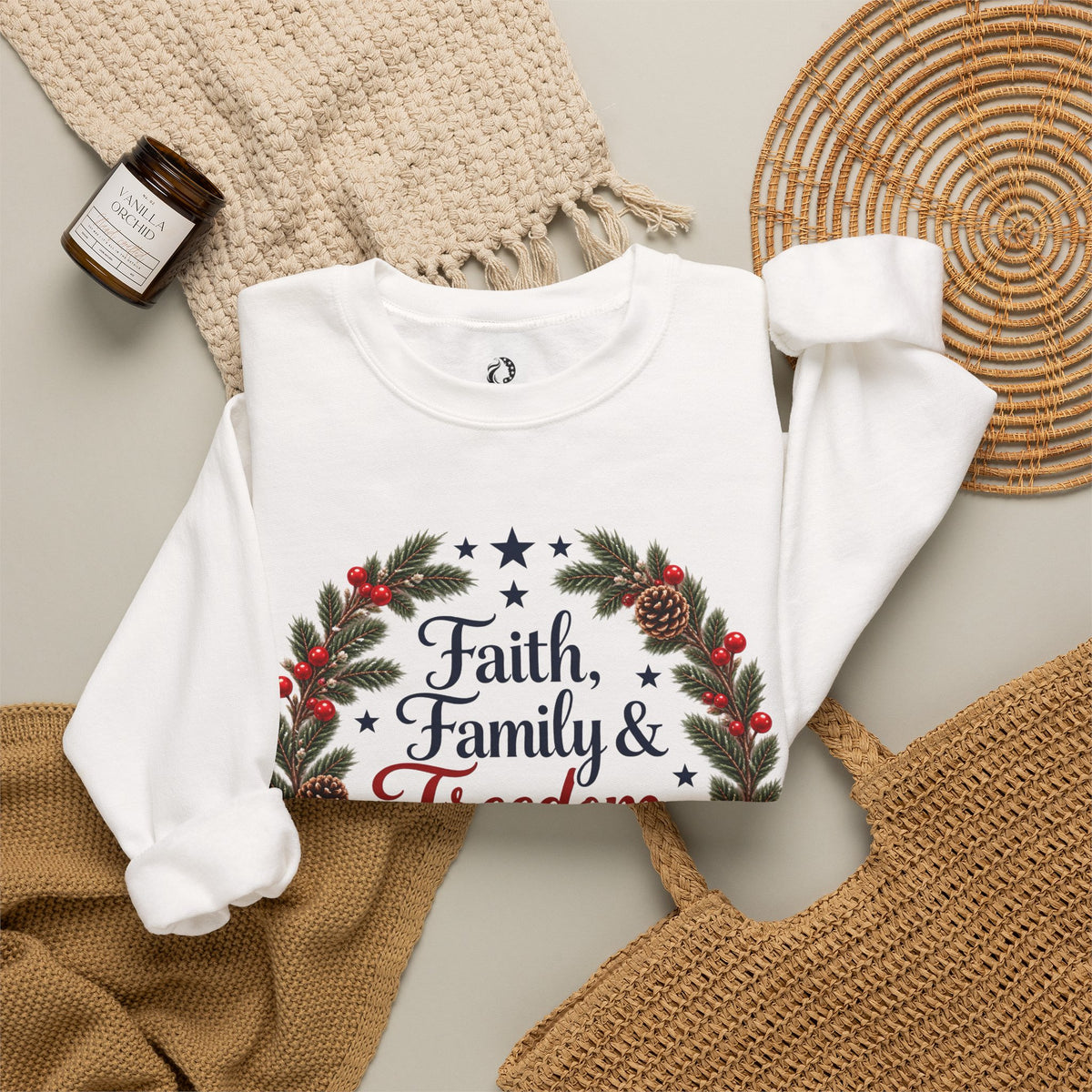 “Faith, Family & Freedom” Crewneck Sweatshirt - MFA Christmas