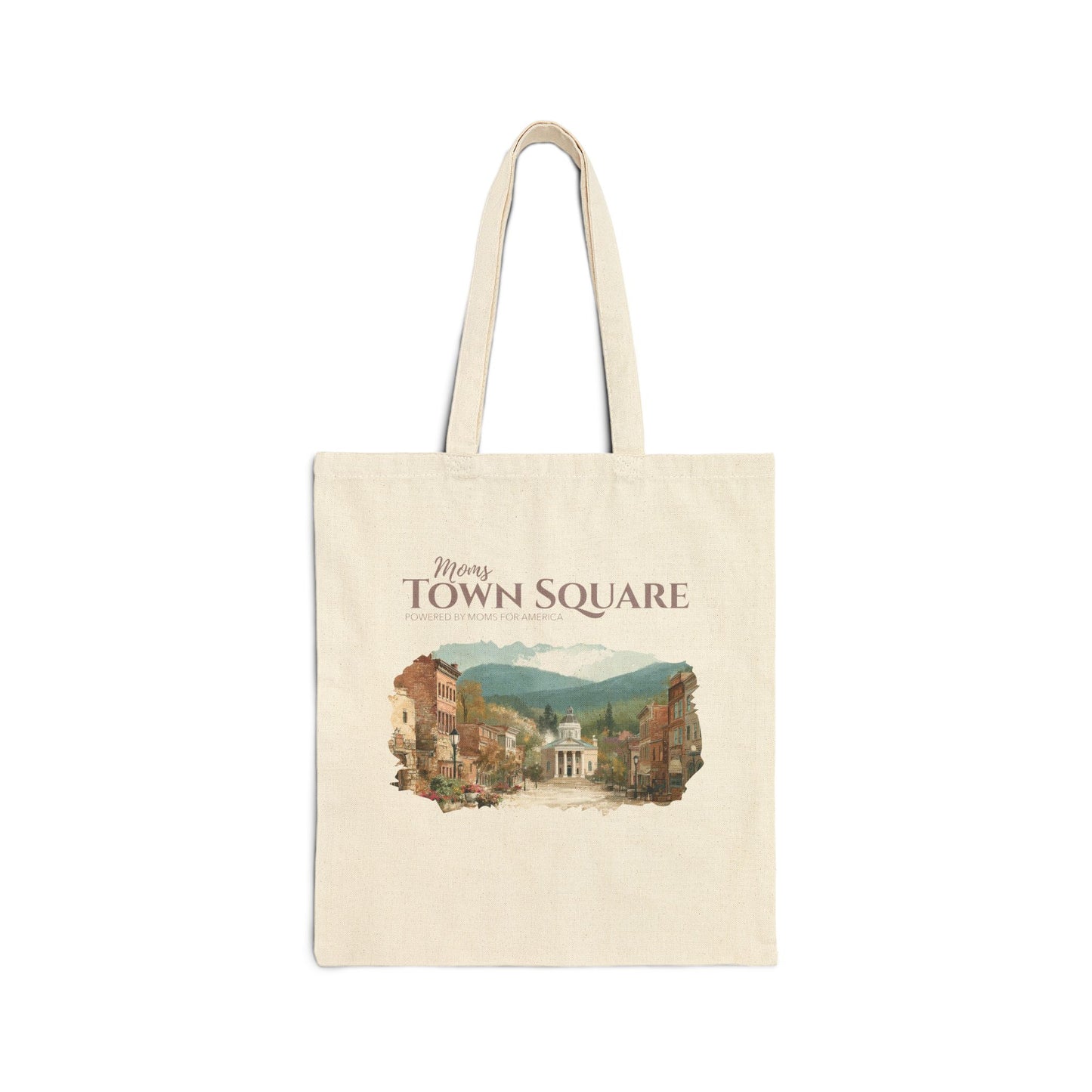 "Moms TownSquare" Vintage Scenic Canvas Tote - Moms TownSquare