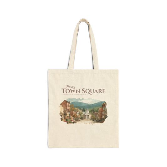 "Moms TownSquare" Vintage Scenic Canvas Tote - Moms TownSquare