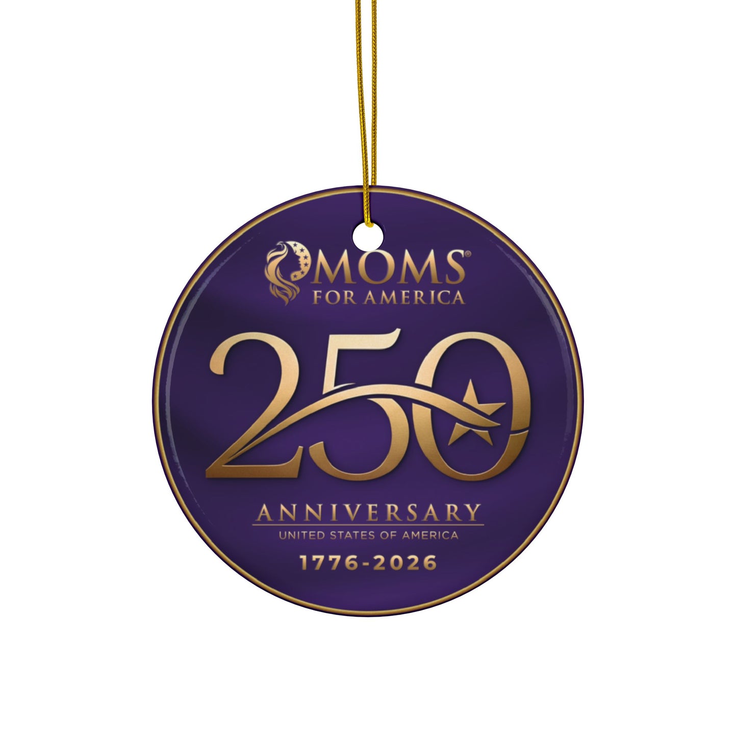 Moms for America 250th Anniversary Logo Ceramic Ornament —  US 250