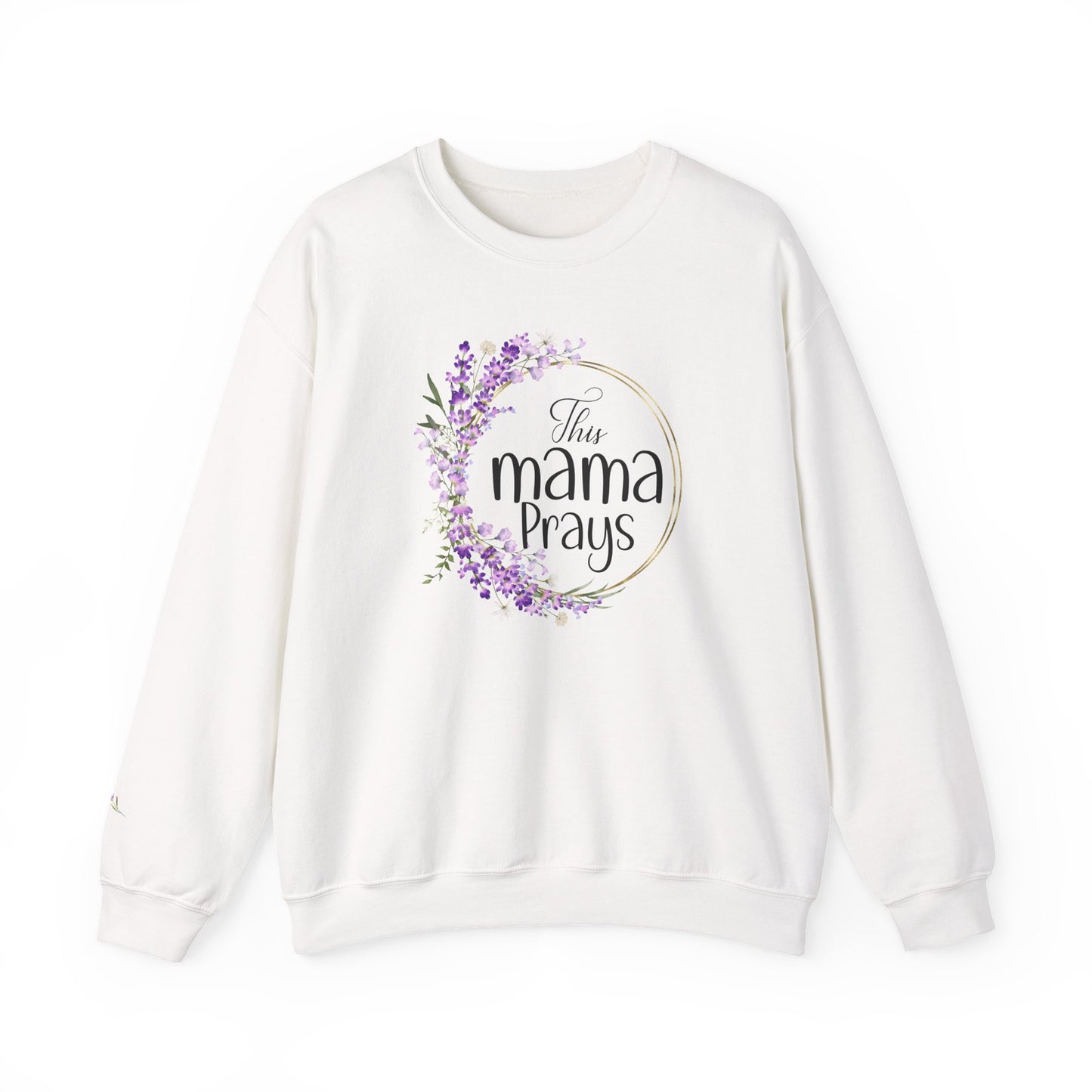 Mama Prays Crewneck Sweatshirt — Floral Lavender Top