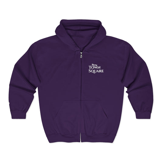 Moms TownSquare Full-Zip Hoodie with Embrodered Logo — Moms TownSquare
