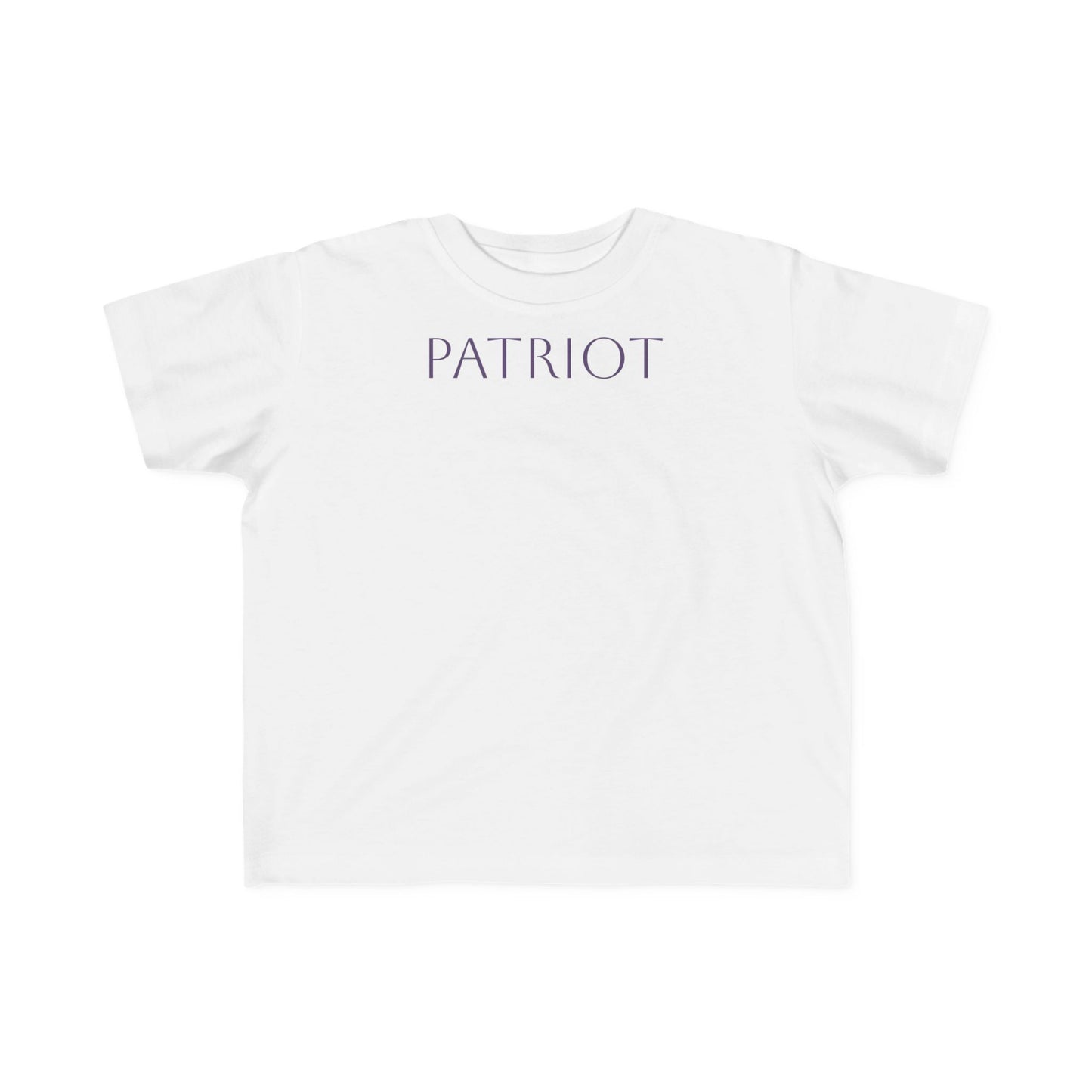 Toddler Tee — "PATRIOT" Front & Moms for America Logo Back (Patriotic Kids Shirt)