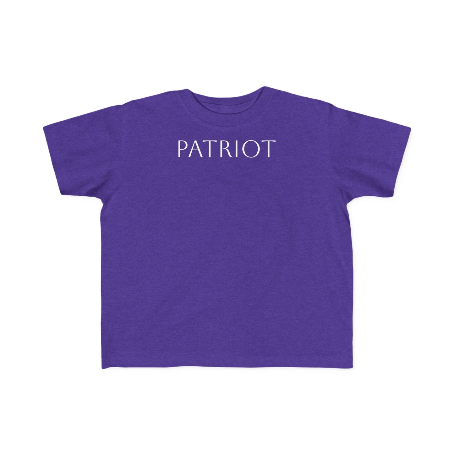Toddler Tee — "PATRIOT" Front & Moms for America Logo Back (Patriotic Kids Shirt)