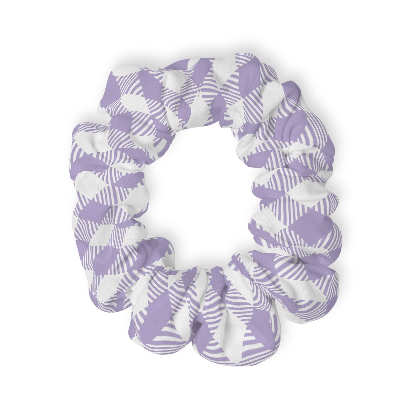 Lavender Plaid Scrunchie — Soft Pastel Hair Accessory