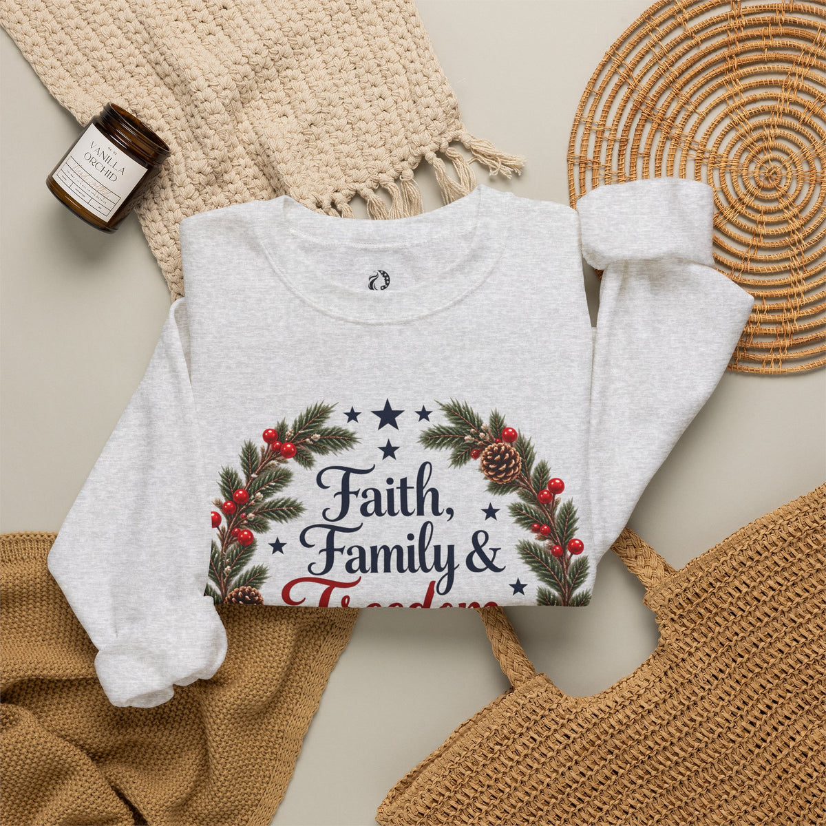 “Faith, Family & Freedom” Crewneck Sweatshirt - MFA Christmas