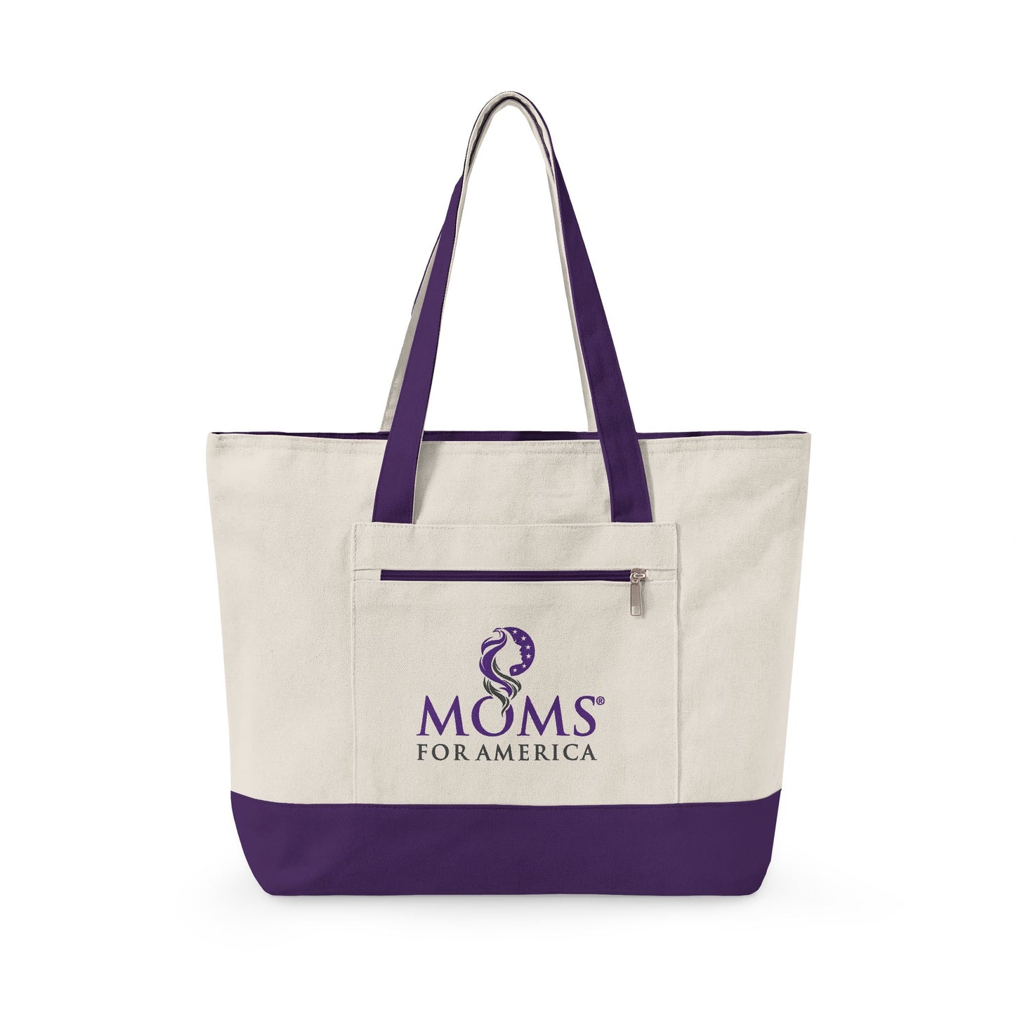 Moms For America Zippered Canvas Tote — MFA Classic