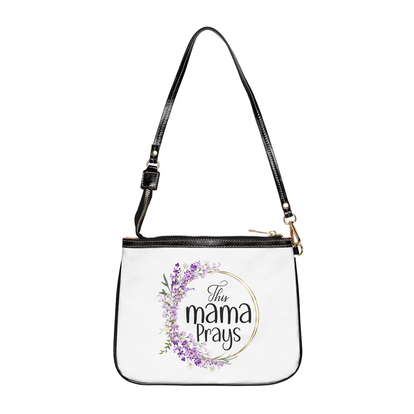 Small Shoulder Bag — “This Mama Prays” Floral Crossbody Purse