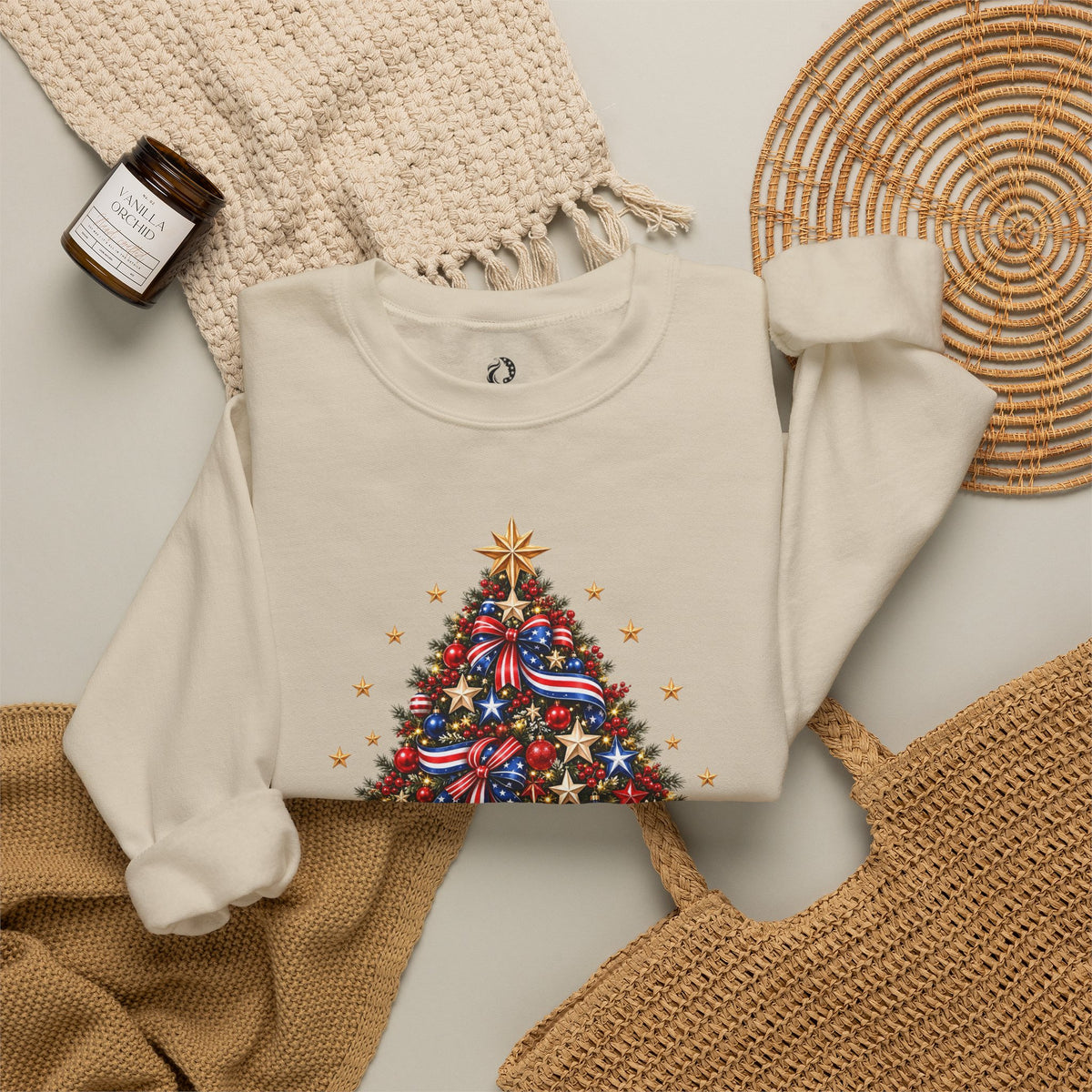 “Merry Christmas, America”Crewneck Sweatshirt - MFA Christmas
