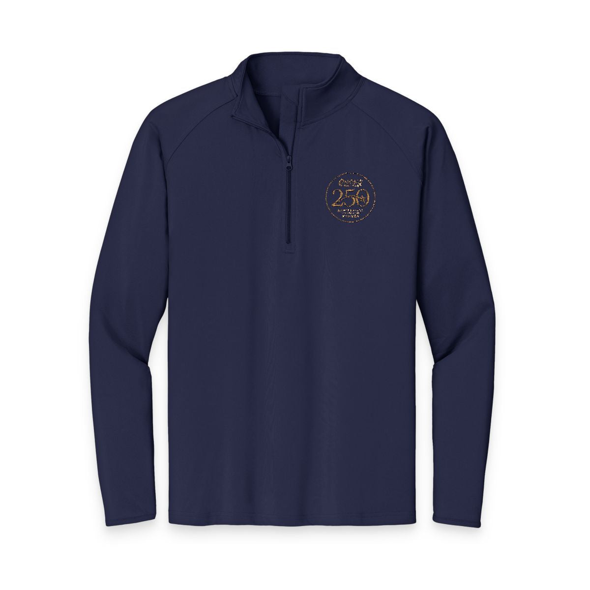 Embroidered Navy Quarter-Zip Pullover — US 250
