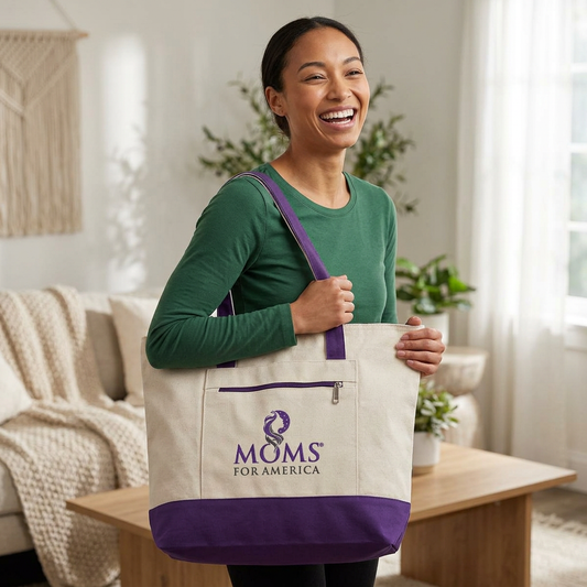 Moms For America Zippered Canvas Tote — MFA Classic