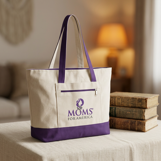 Moms For America Zippered Canvas Tote — MFA Classic