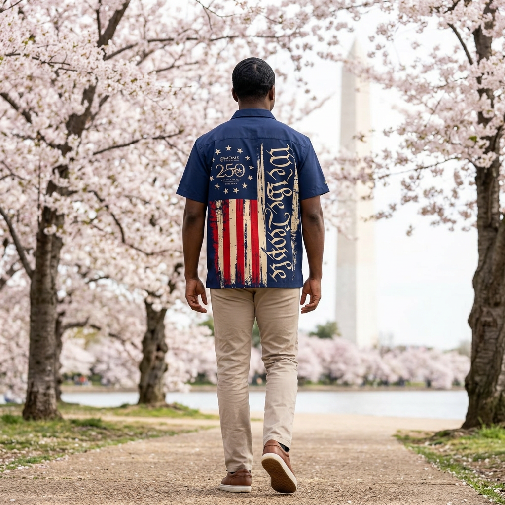 US 250 Logo Patriotic "We the People" Button Down - US 250