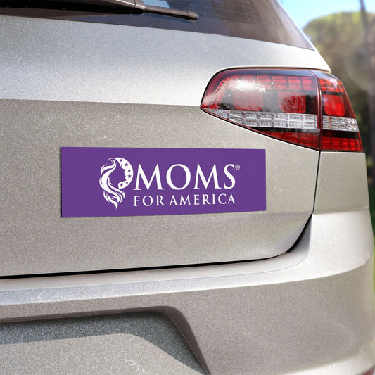 Moms for America Car Magnet — Patriotic Purple Bumper Sticker Magnet
