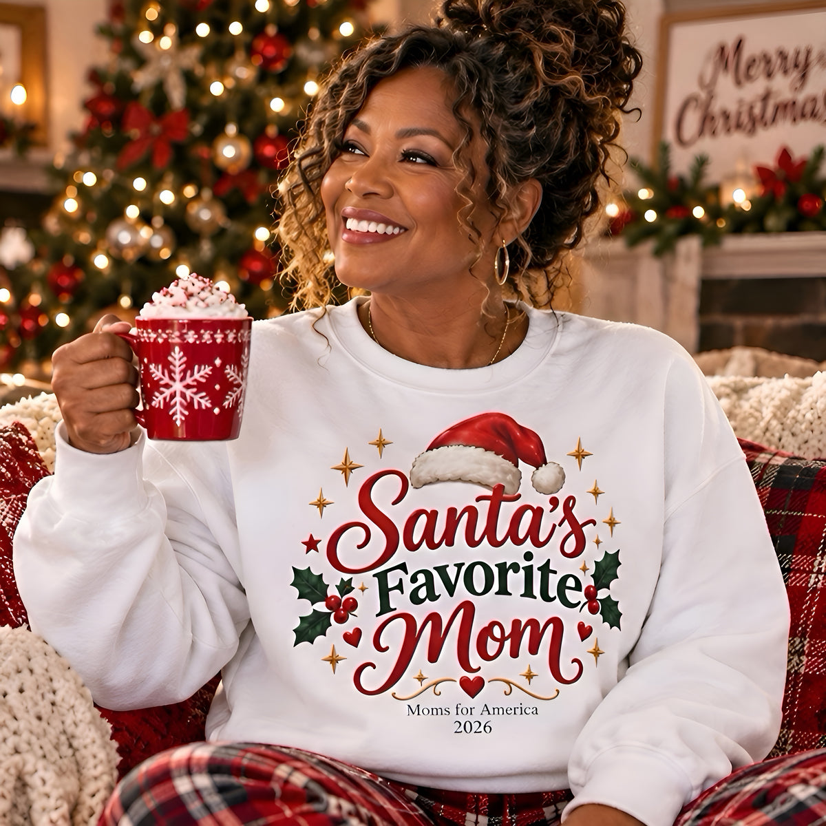 “Santa’s Favorite Mom” Crewneck Sweatshirt - MFA Christmas