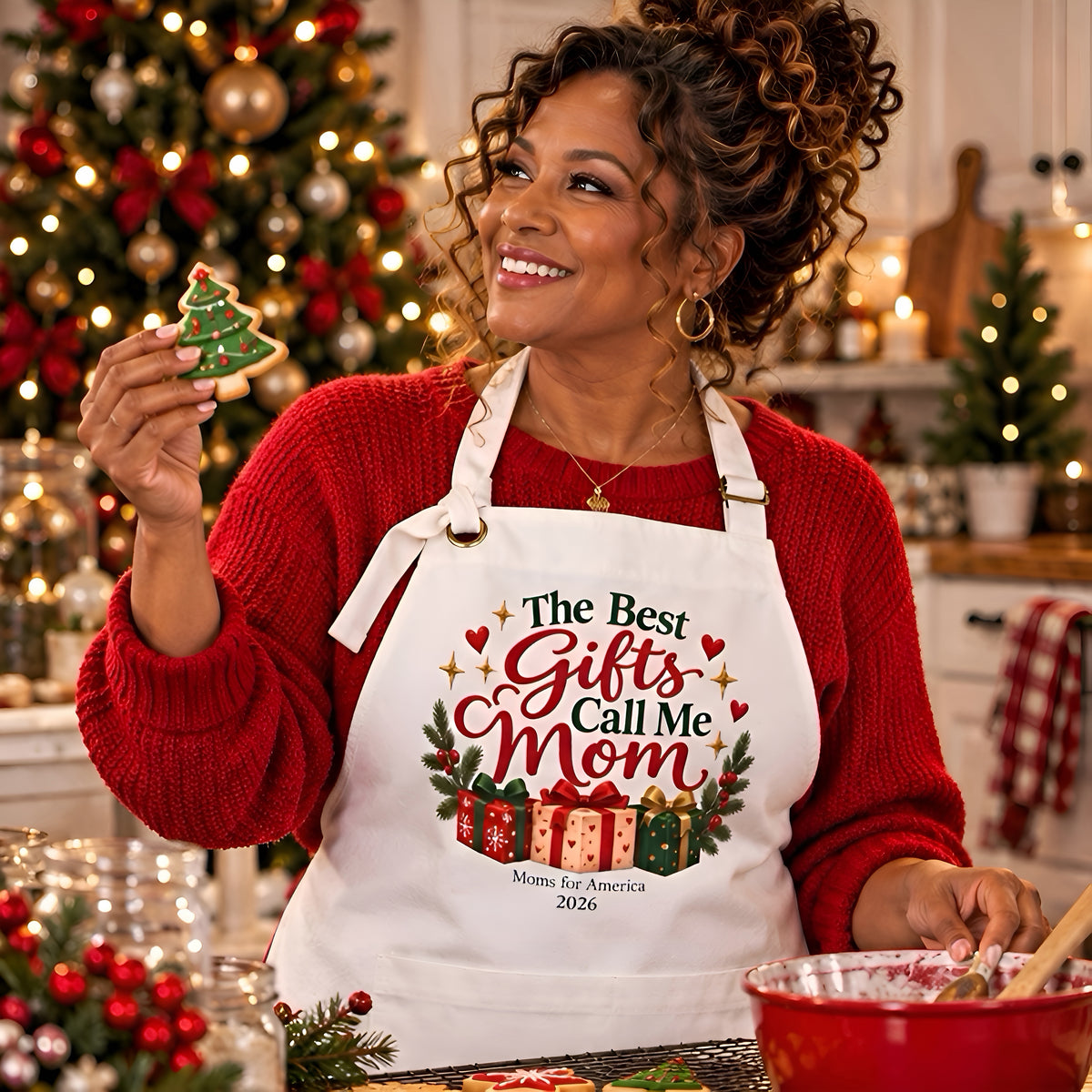 "The Best Gifts Call Me Mom" Heavy Twill Bib Apron - MFA Christmas