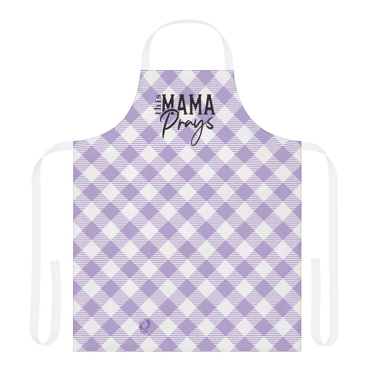 Mama Prays Purple Gingham Apron