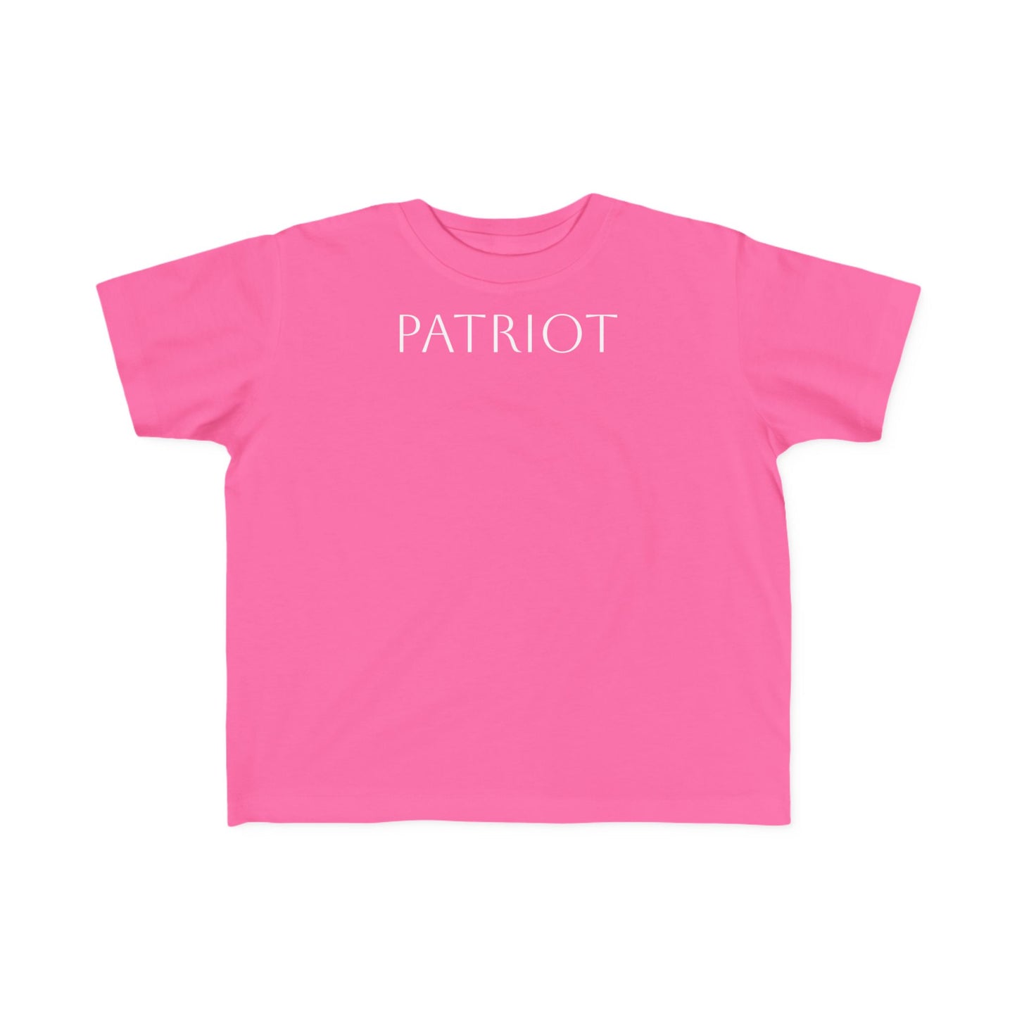 Toddler Tee — "PATRIOT" Front & Moms for America Logo Back (Patriotic Kids Shirt)