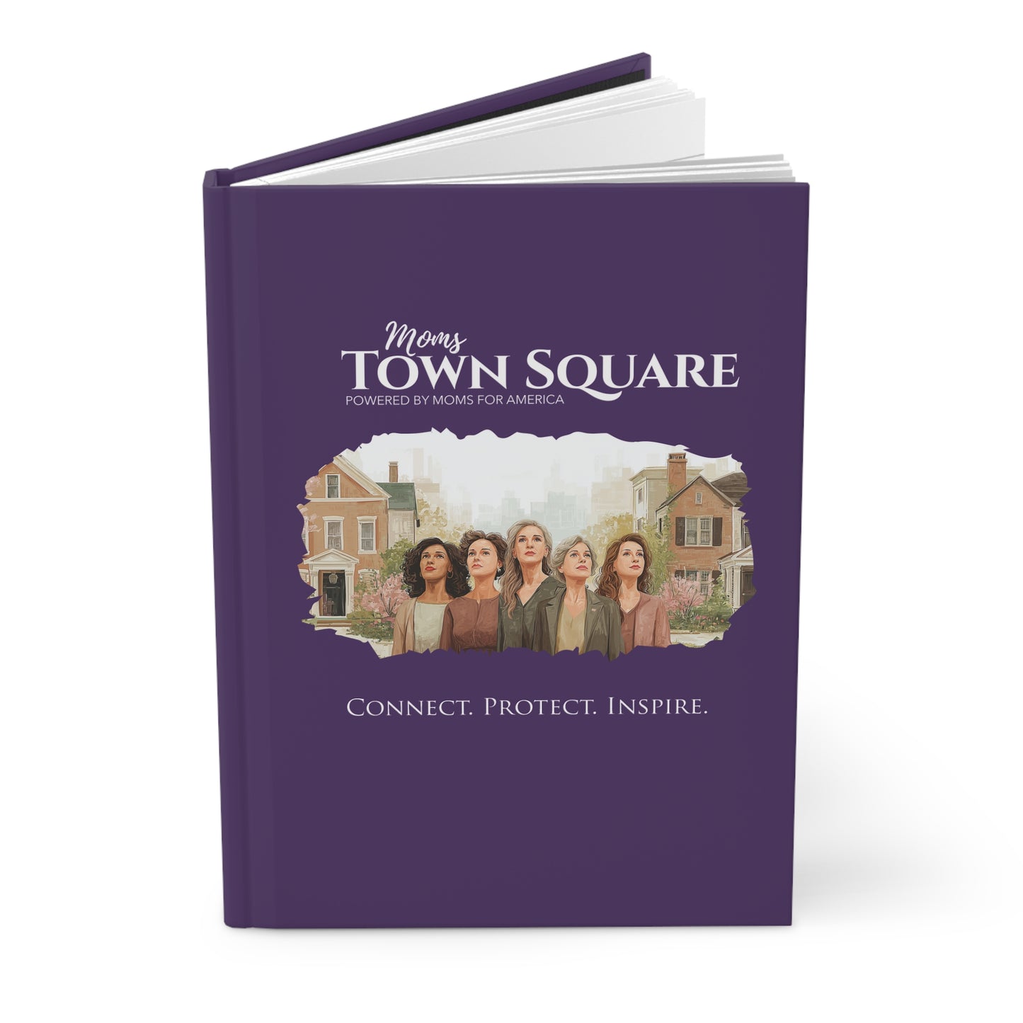 "Moms TownSquare: Connect. Protect. Inspire." Hardcover Journal - Moms TownSquare
