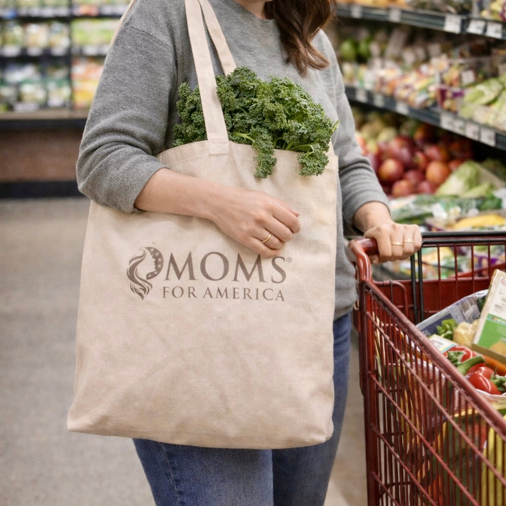 Moms for America Cotton Tote Bag – Eco-Friendly Grocery & Everyday Shopper