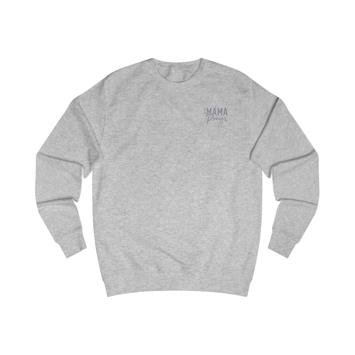 "This Mama Prays" Crewneck Sweatshirt — Neutral tone-on-tone print