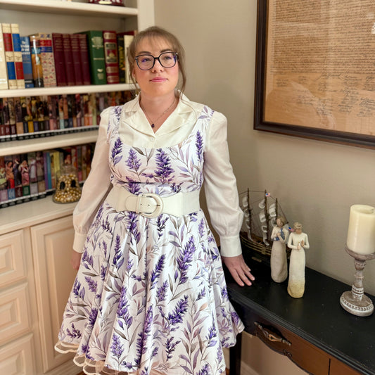 Lavender Botanical Skater Dress — Spring Lavender