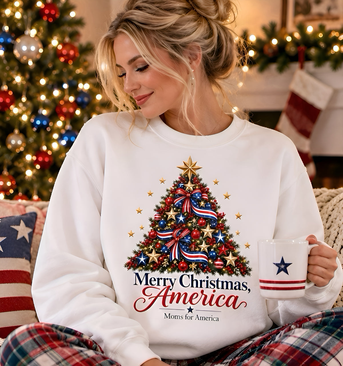 “Merry Christmas, America”Crewneck Sweatshirt - MFA Christmas