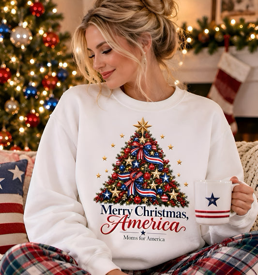 “Merry Christmas, America”Crewneck Sweatshirt - MFA Christmas