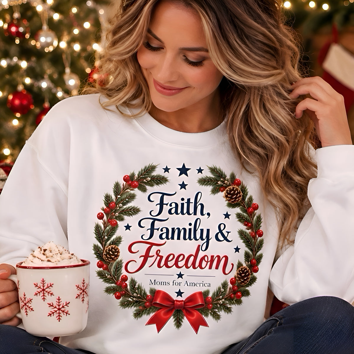 “Faith, Family & Freedom” Crewneck Sweatshirt - MFA Christmas