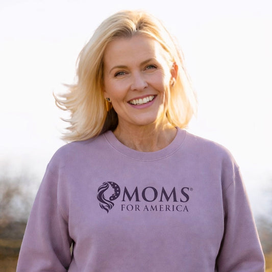 Moms for America Crewneck Sweatshirt — Patriotic Mom Logo Pullover