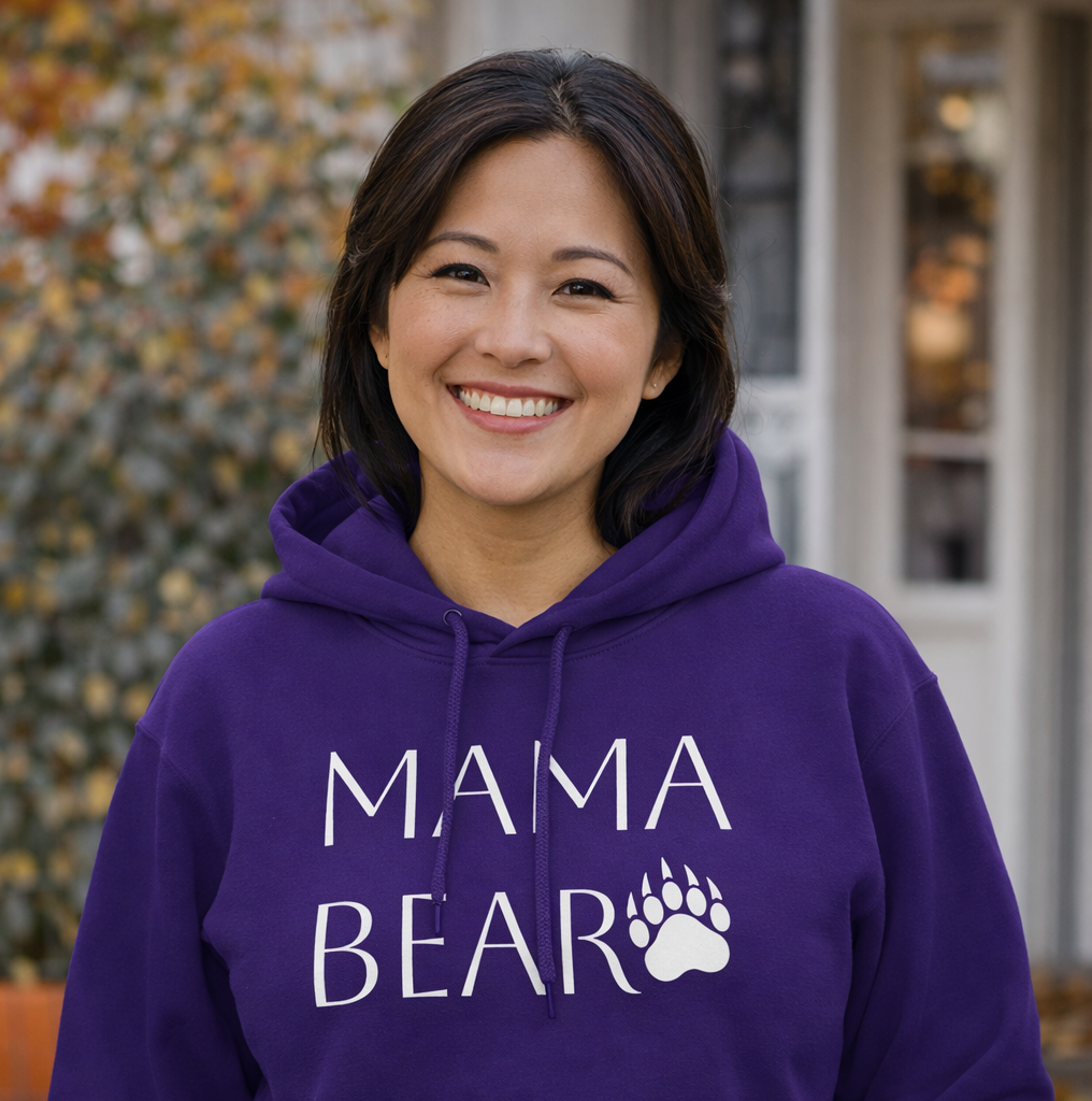 Mama Bear Hoodie — "MAMA BEAR" Pullover with Moms For America Logo