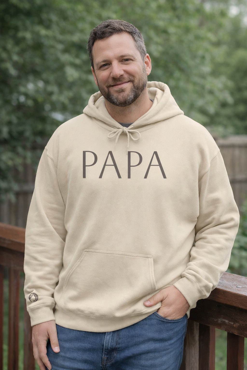 Papa Bear Hoodie — Minimal Sweatshirt with Bear Paw Design