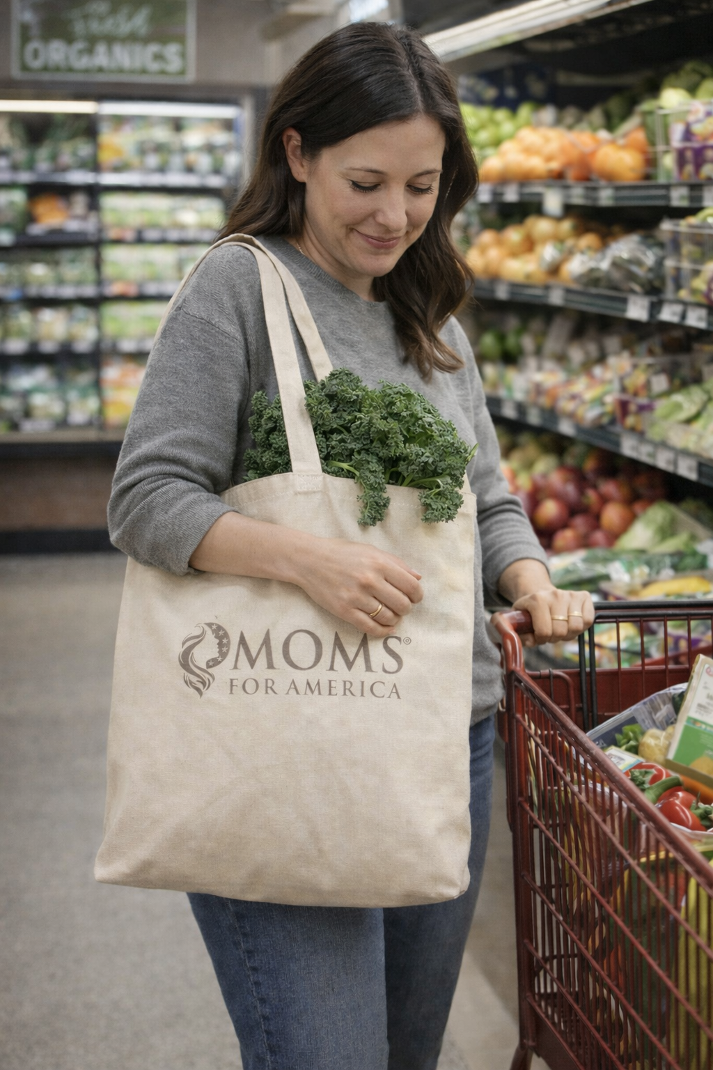 Moms for America Cotton Tote Bag – Eco-Friendly Grocery & Everyday Shopper