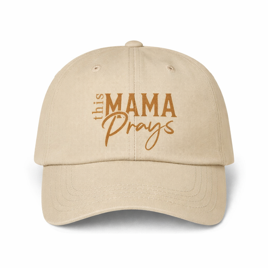 Mama Prays Women's Pigment-Dyed Cap with Fashion Undervisor (Embroidery)