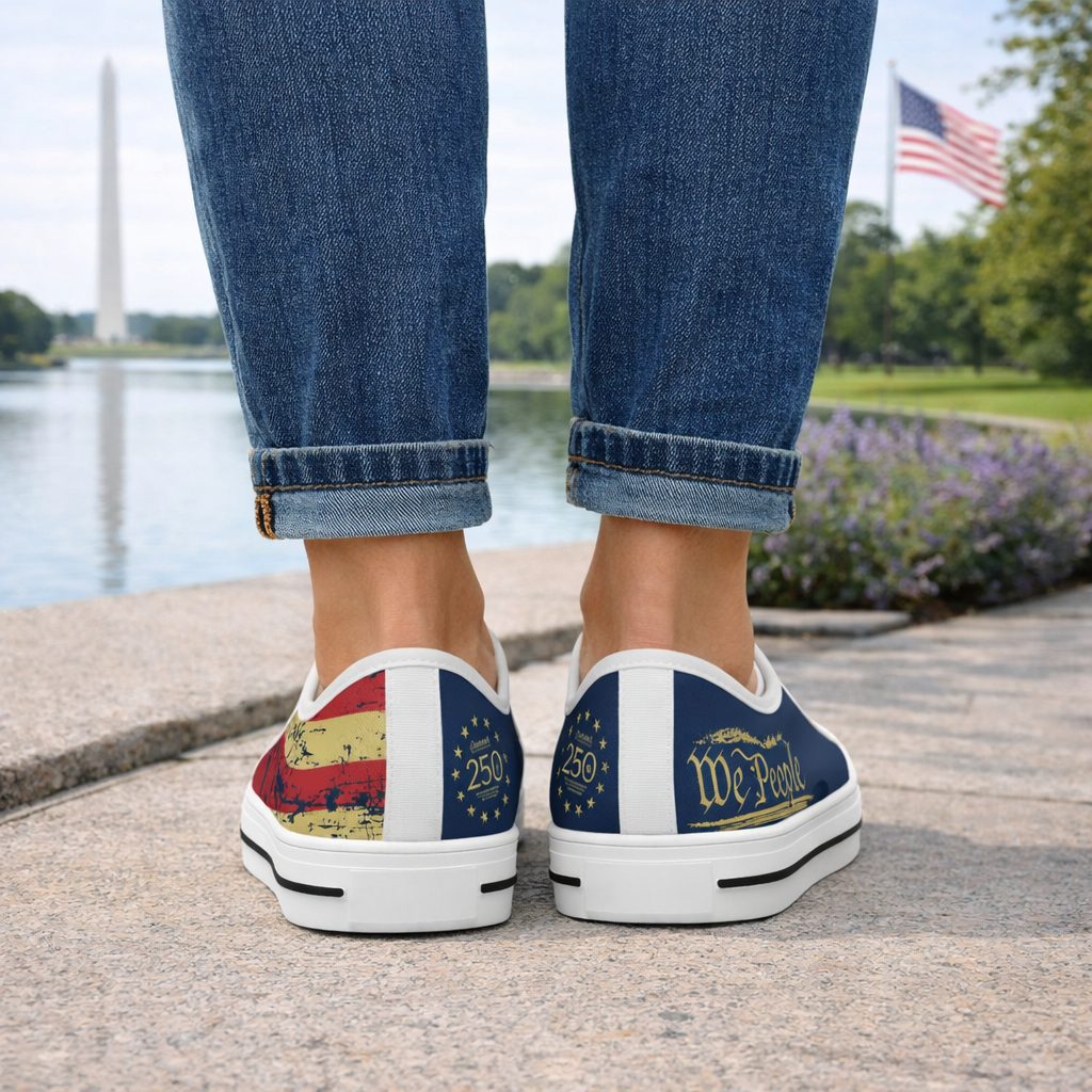 Navy "We the People" Patriotic Canvas Shoes - US 250