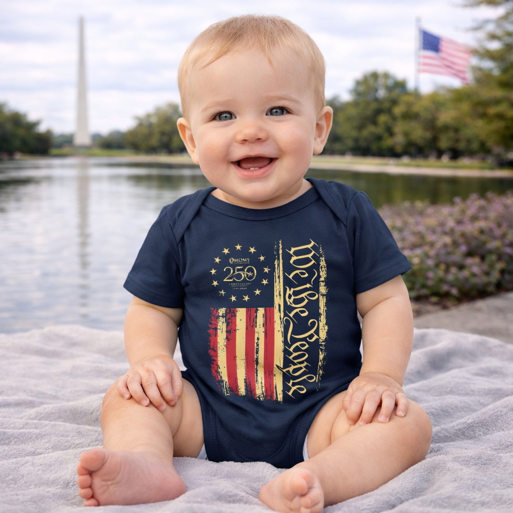 Vintage "We the People" American Flag Baby Onesie - US 250