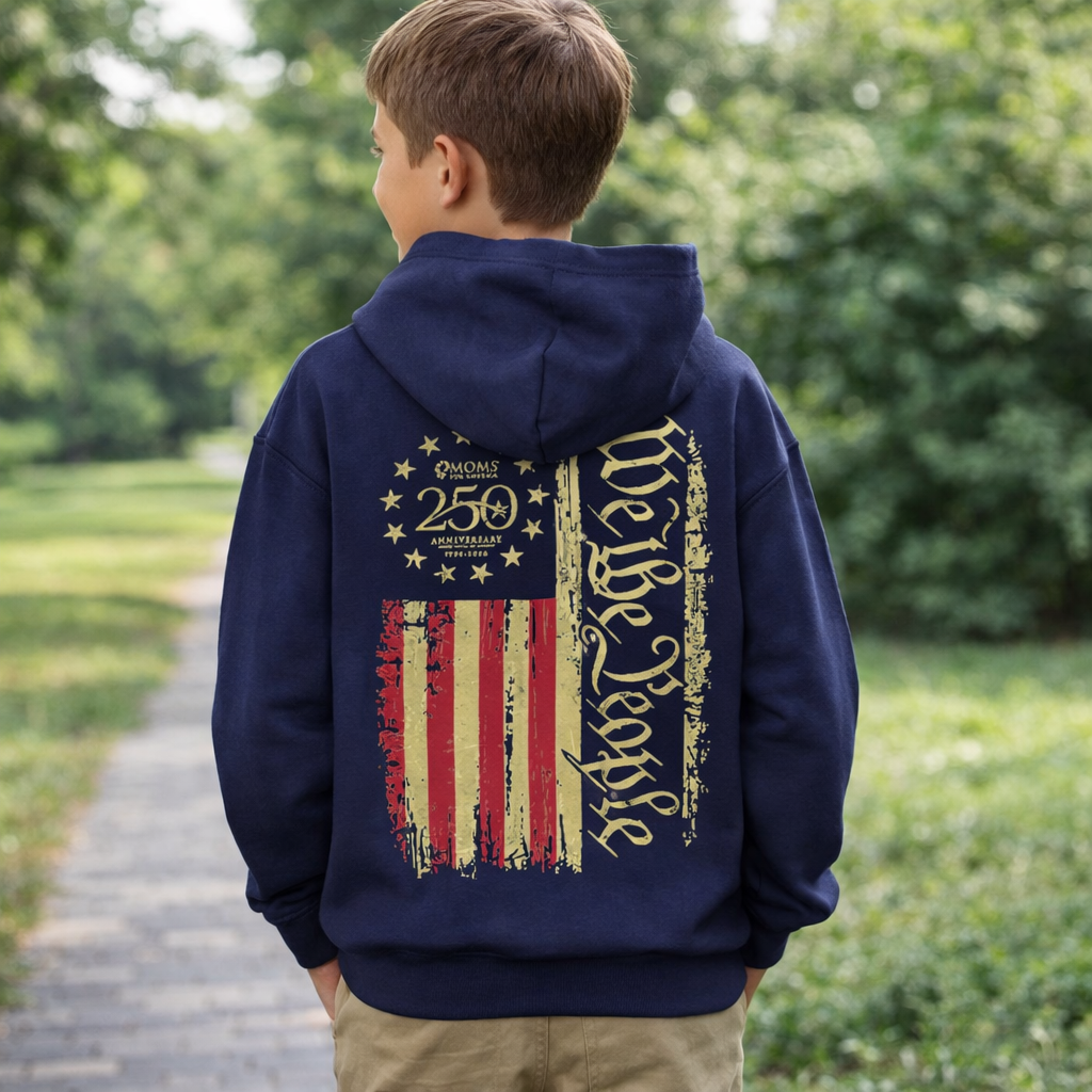 Youth Vintage Flag Zipped Hoodie - US 250